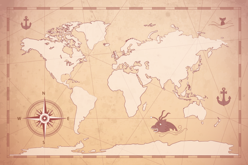Original placemats world map design - TenStickers