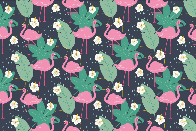 Original placemats flamingo leaf design - TenStickers