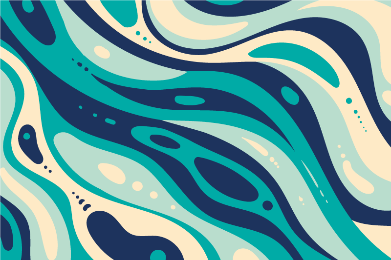 Textured placemats in wavy aqua patterns - TenStickers