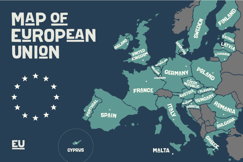 Quote placemats map of european union - TenStickers