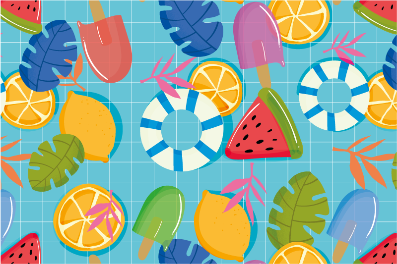 Children placemats fruit and ice cream design - TenStickers