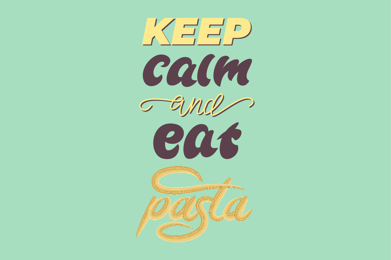 Quote placemats keep calm and eat pasta - TenStickers
