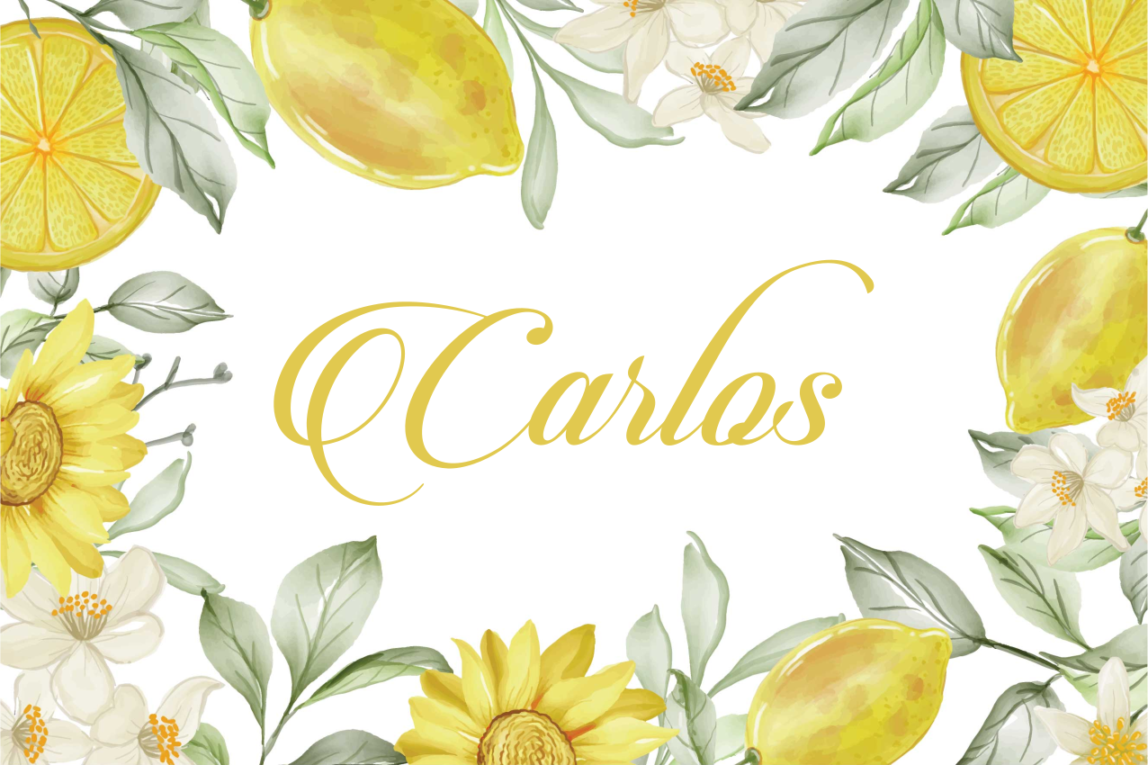 Personalised placemats lemon floral design - TenStickers