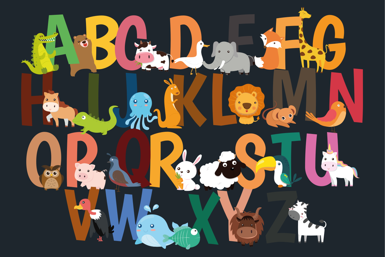 Children placemats alphabet animal characters - TenStickers