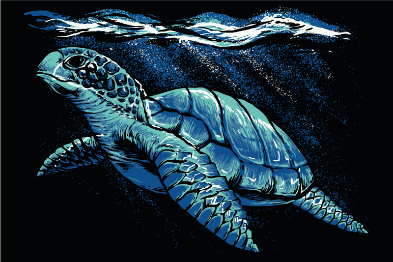 Original placemats stylized sea turtle design - TenStickers