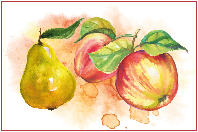 Original placemats fruits watercolor design - TenStickers