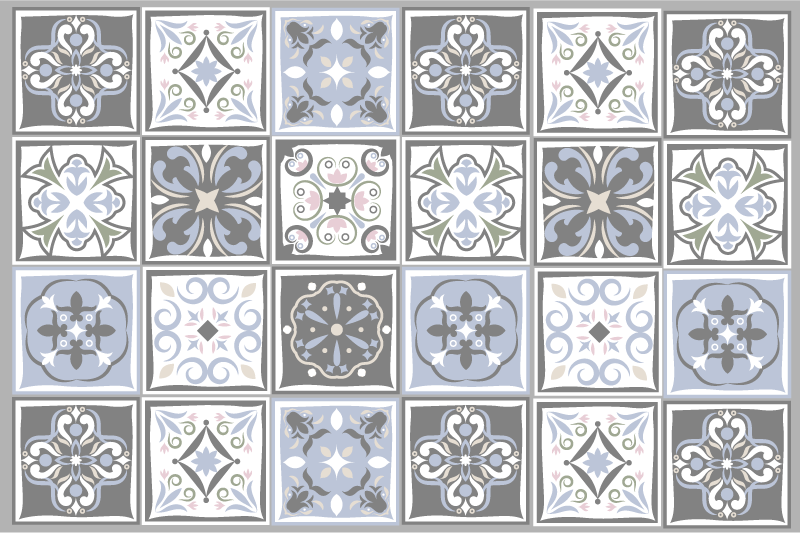 Textured placemats with ornate tile designs - TenStickers
