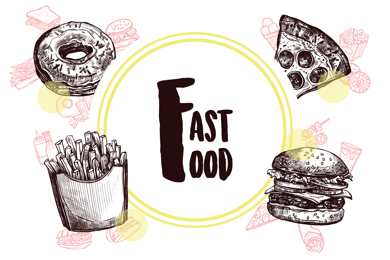 Original placemats with fast food designs - TenStickers