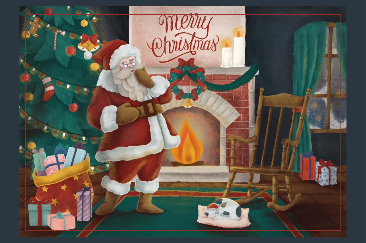 Christmas placemats santa claus celebration - TenStickers