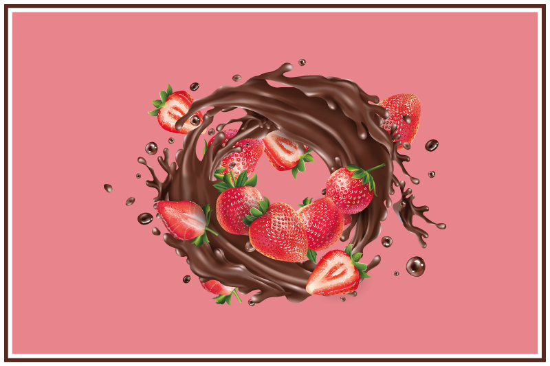 Original placemats chocolate dipped strawberries - TenStickers