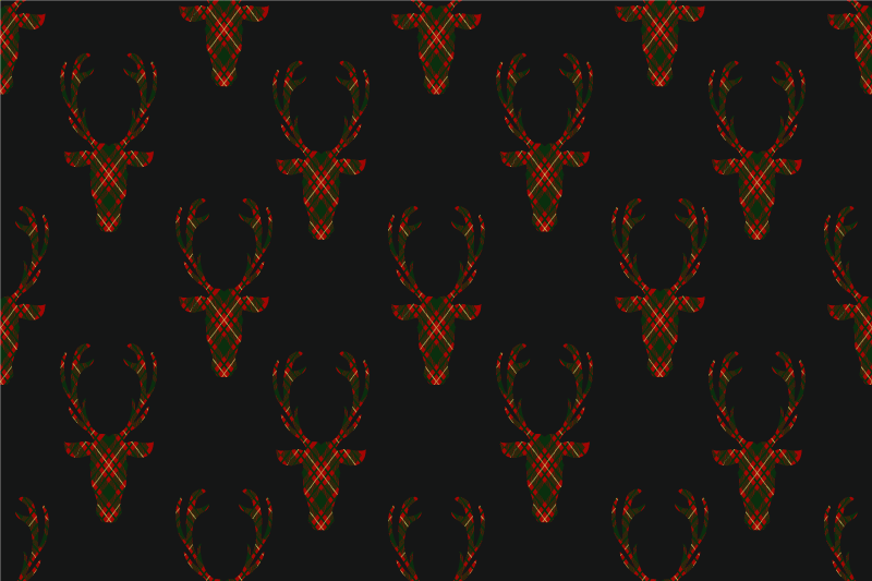 Christmas placemats with plaid reindeer shapes - TenStickers