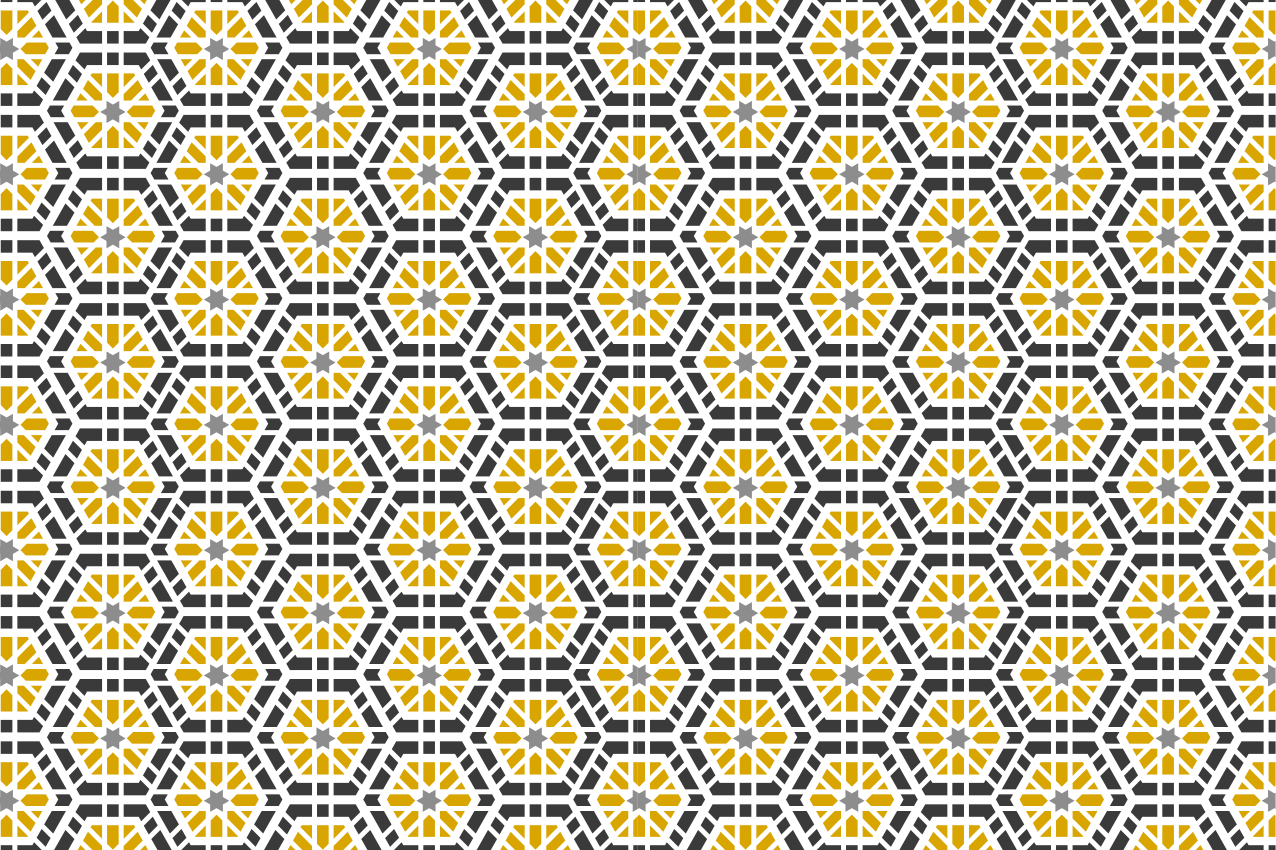 Hexagonal yellow pattern modern placemats - TenStickers
