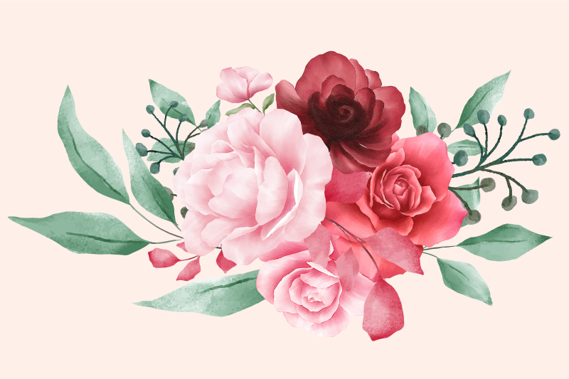 Roses flower modern placemats - TenStickers
