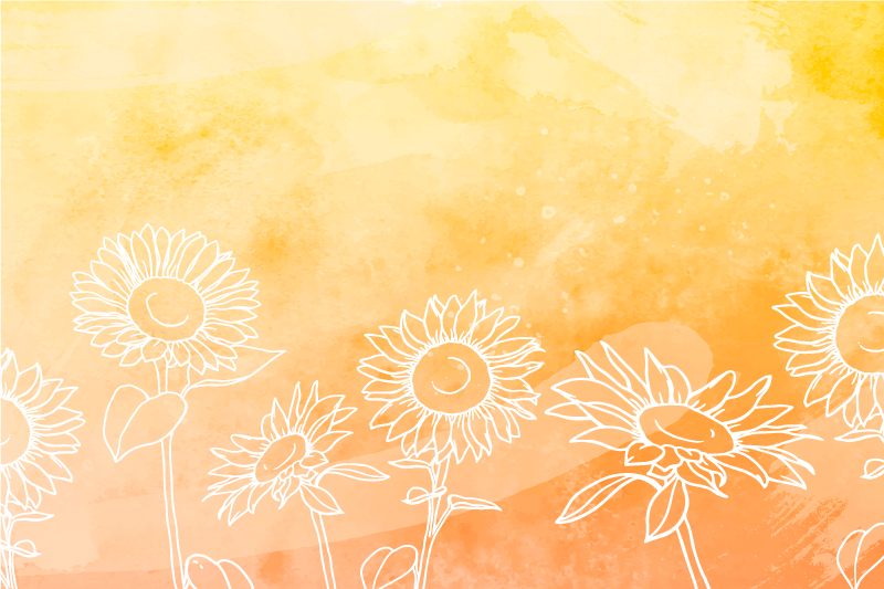 Original placemats sunflower outline design - TenStickers