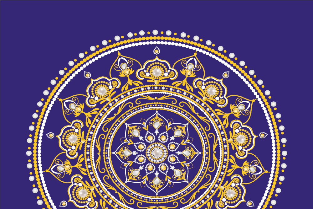 Original placemats intricate golden mandala design - TenStickers