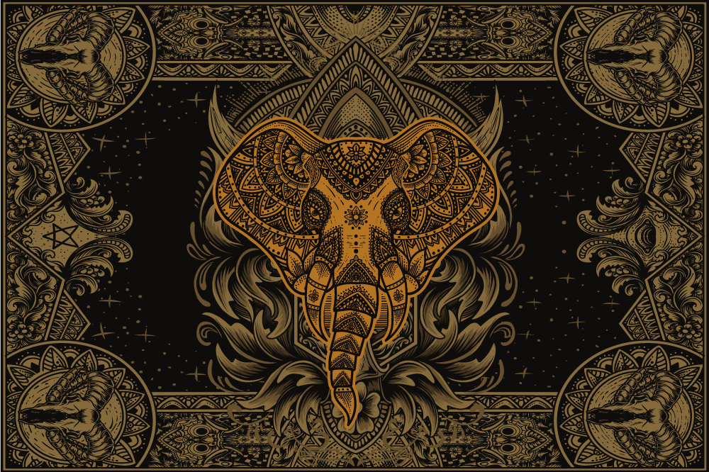 Original placemats with detailed elephant design - TenStickers