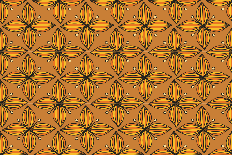 Orange 70's pattern original placemats - TenStickers