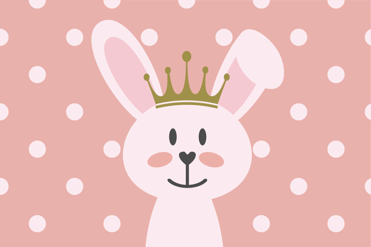 Children placemats cute bunny crown - TenStickers