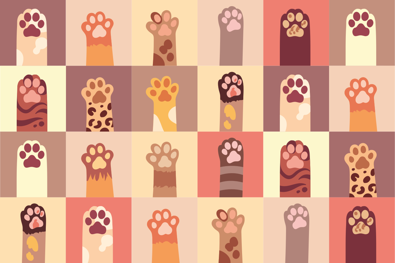 Cat paws cartoon modern placemats - TenStickers