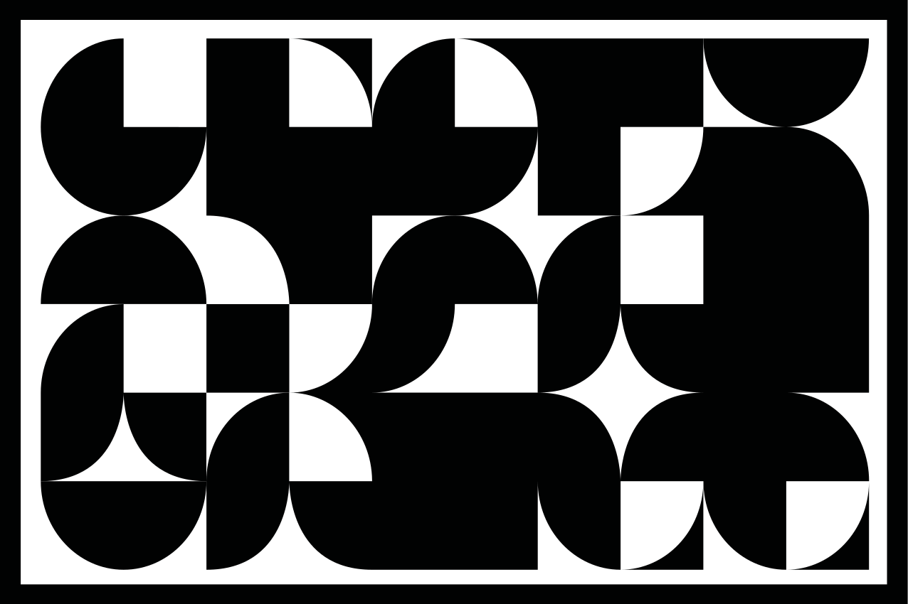 Modern placemats geometric black design - TenStickers