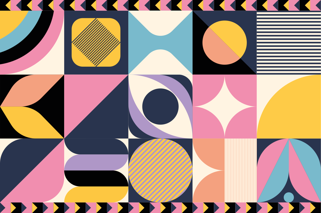 Modern placemats in geometric color blocks - TenStickers