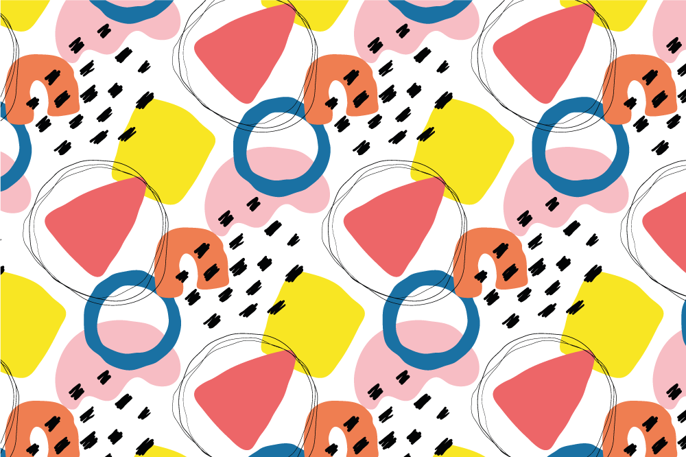 Modern placemats with vibrant geometric designs - TenStickers