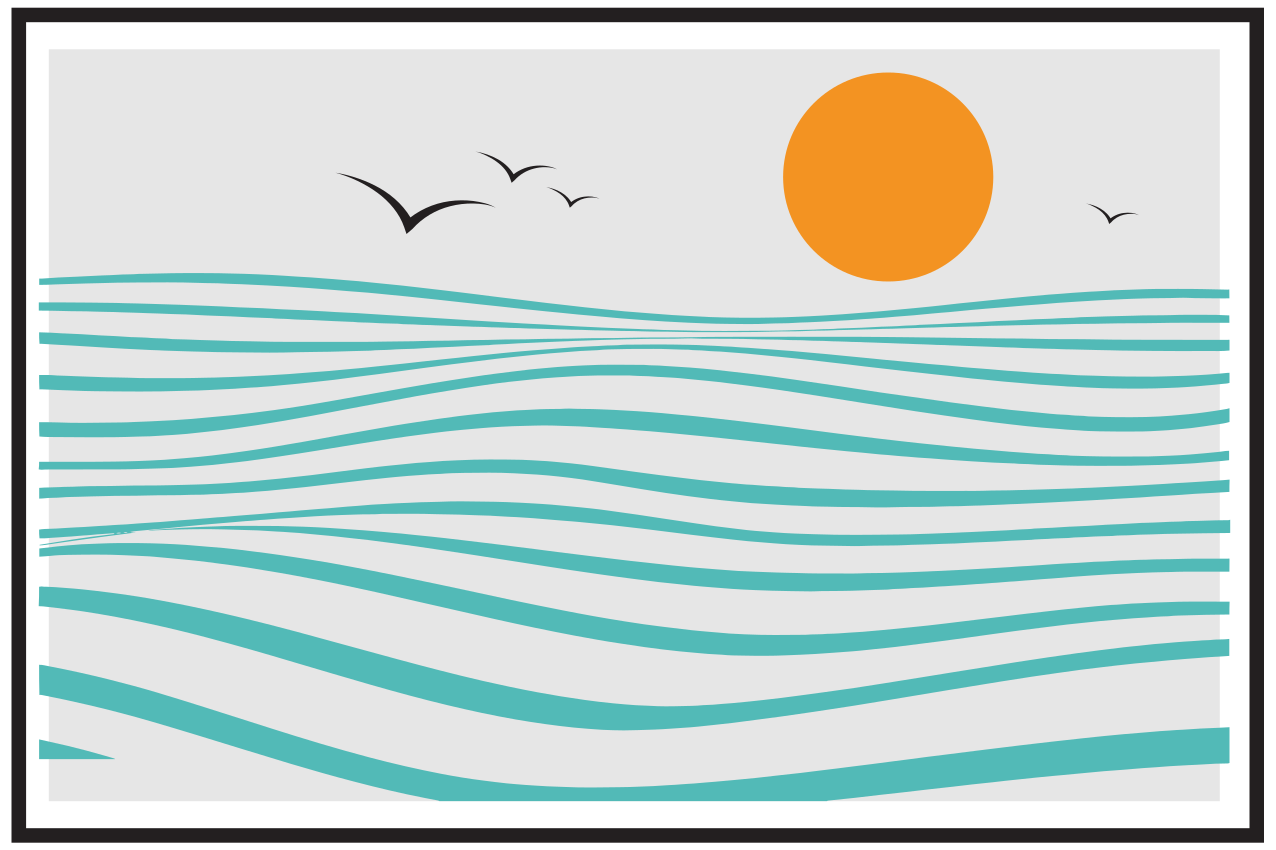 Modern placemats stylish waves pattern - TenStickers