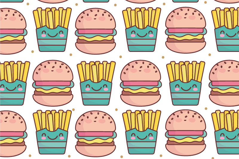 Children placemats happy burger design - TenStickers
