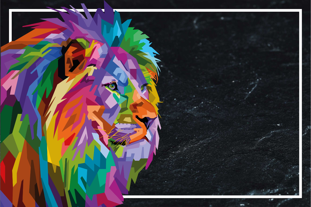 Original placemats colorful lion face - TenStickers