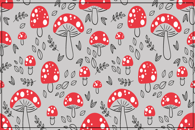 Original placemats red mushroom design - TenStickers