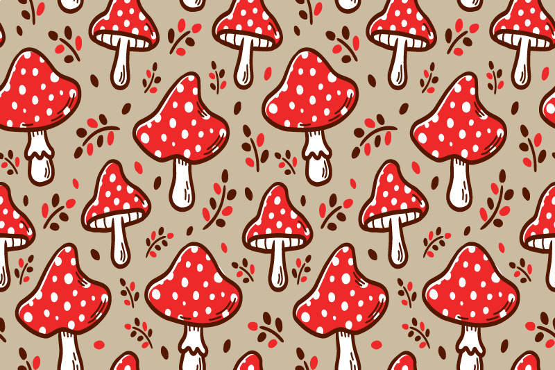 Original placemats red polka dot mushrooms - TenStickers