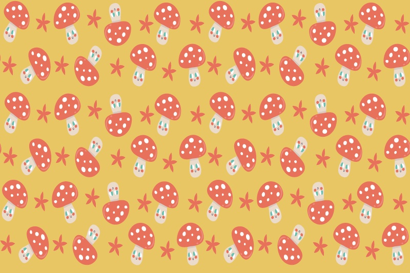 Children placemats with playful mushroom design - TenStickers