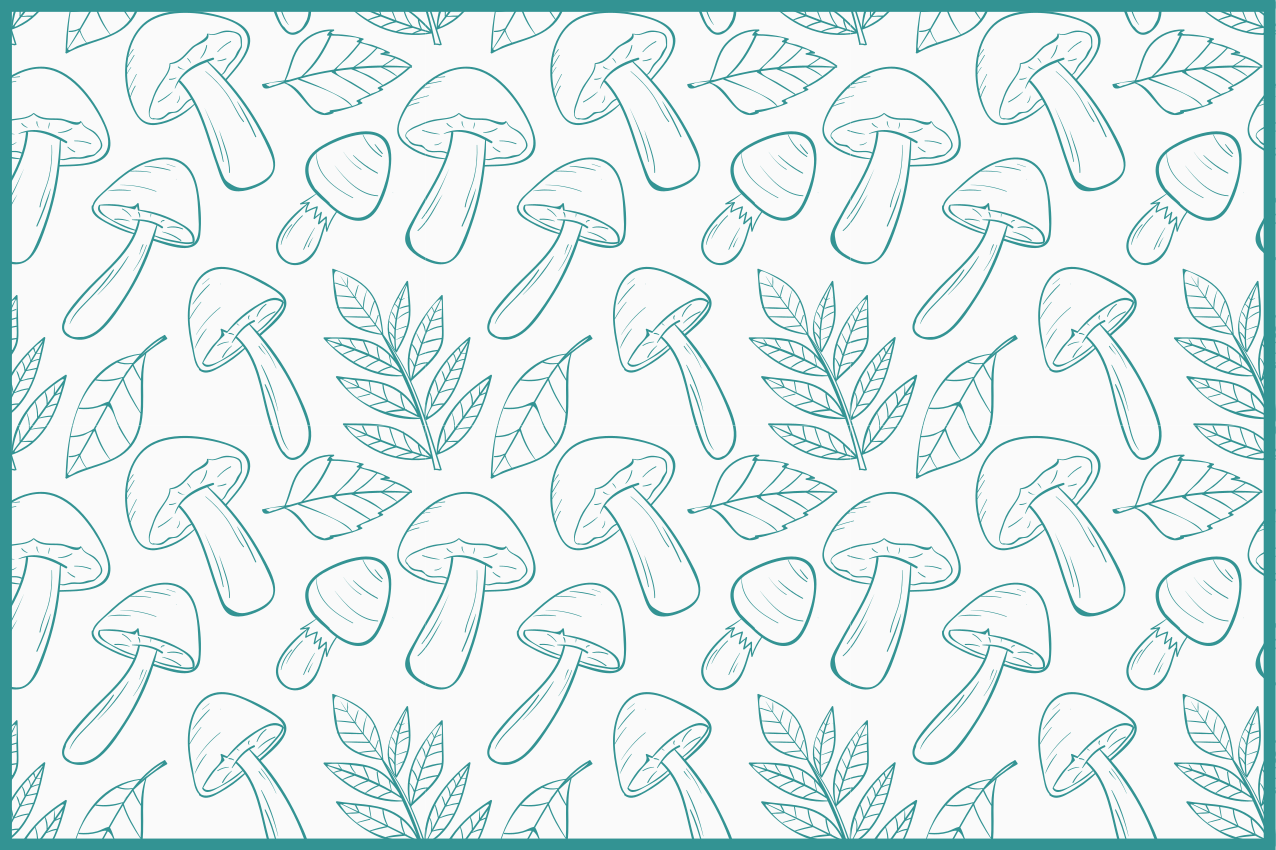 Textured placemats mushroom leaf design - TenStickers