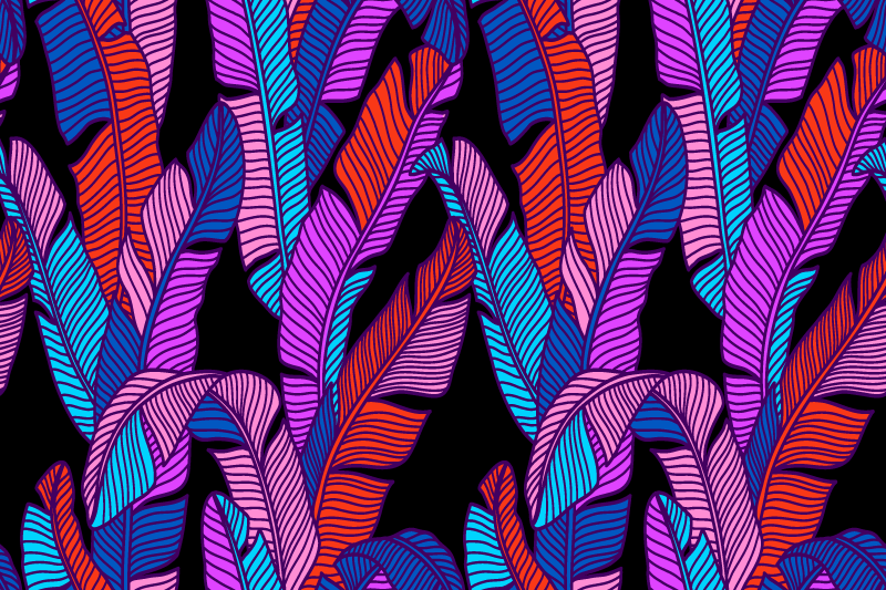 Textured placemats with colorful leaf designs - TenStickers