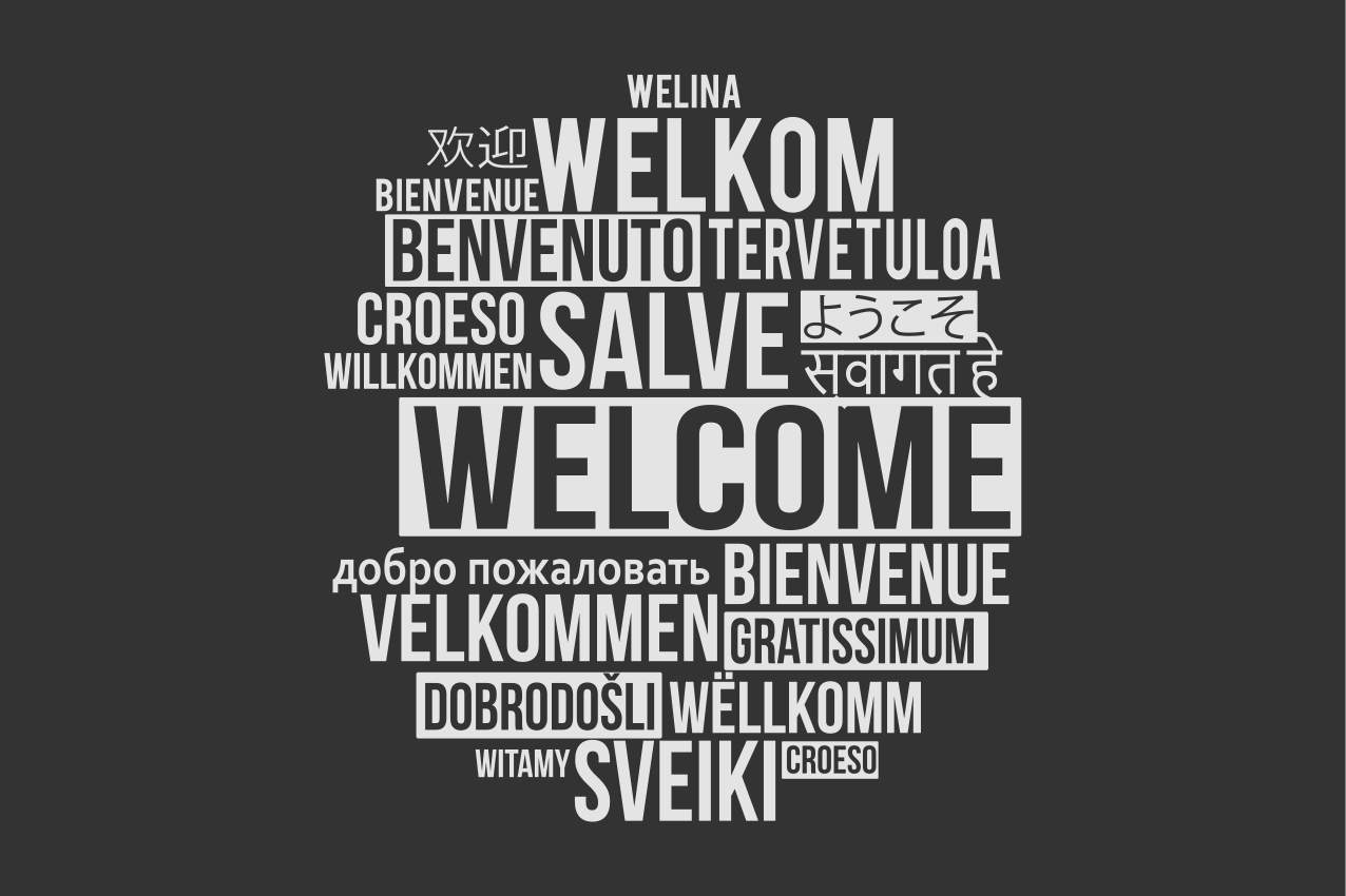 Quote placemats welcome multilingual design - TenStickers