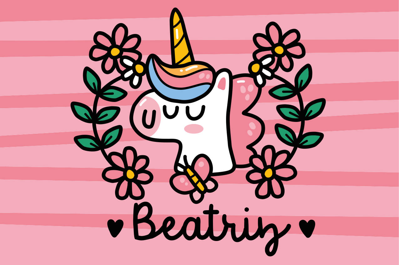 Children placemats whimsical unicorn with flowers - TenStickers