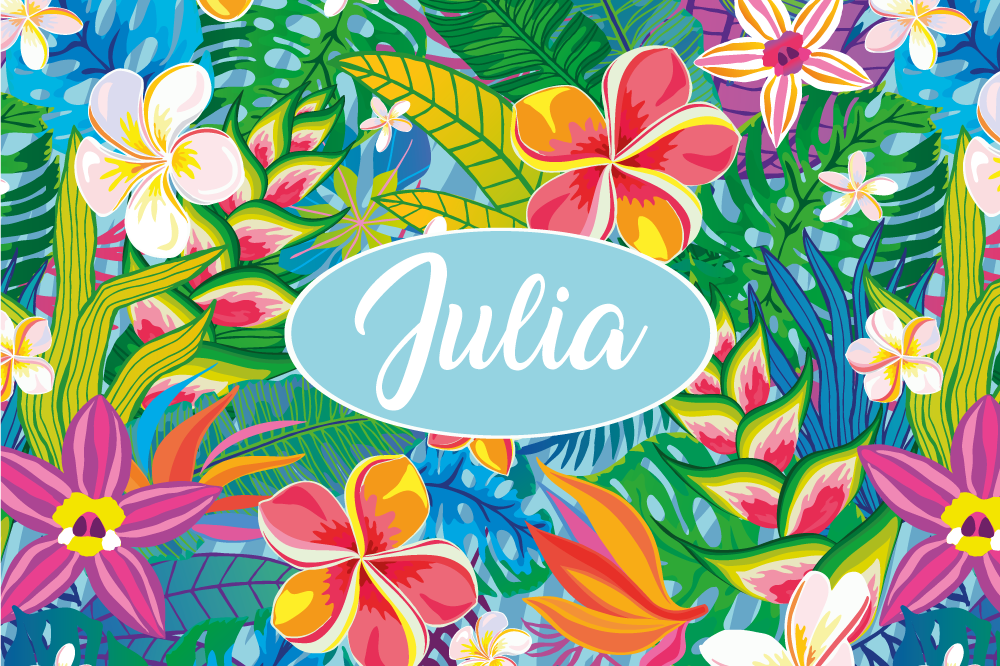 Personalised placemats tropical floral design - TenStickers