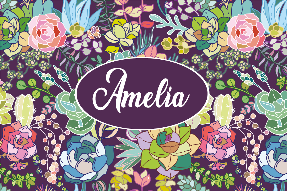 Personalised placemats with floral custom art - TenStickers