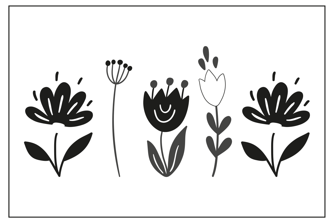 Original placemats floral line art design - TenStickers