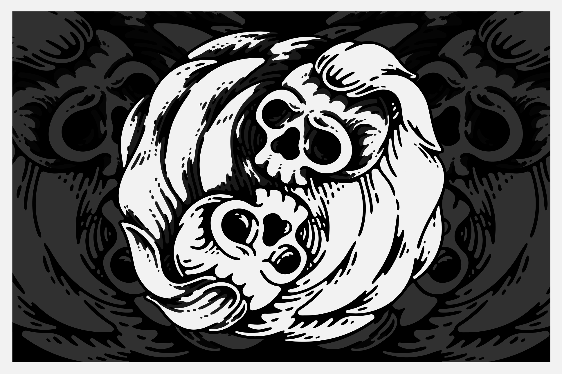 Halloween placemats skull embrace design - TenStickers