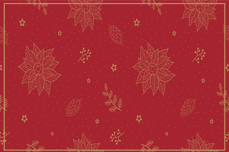 Christmas placemats with a festive floral design - TenStickers