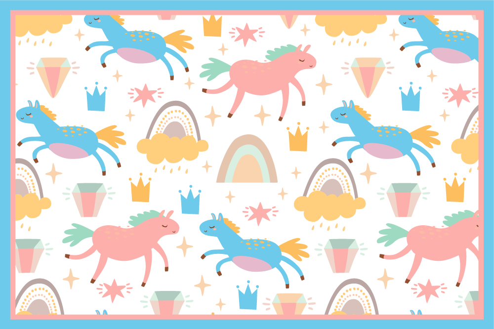 Cute unicorns and rainbows pattern placemats - TenStickers