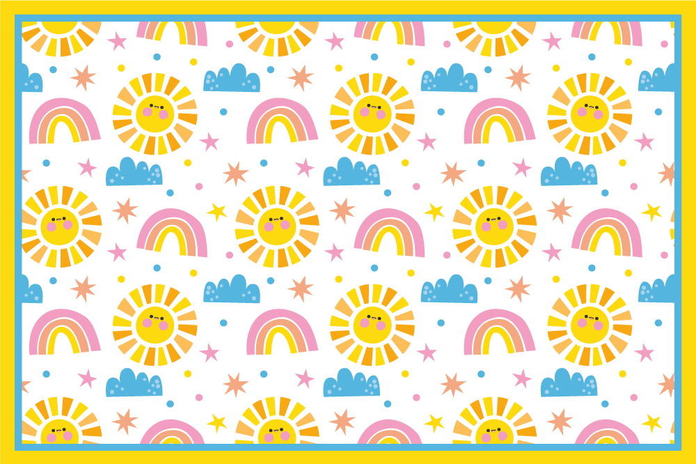 Children placemats sunny rainbow design - TenStickers