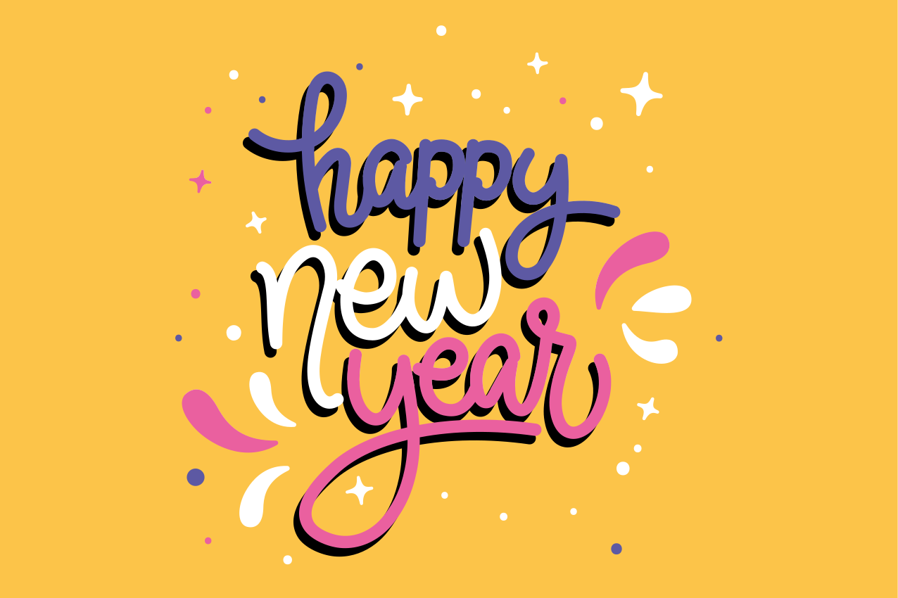 Christmas placemats with joyful new year design - TenStickers