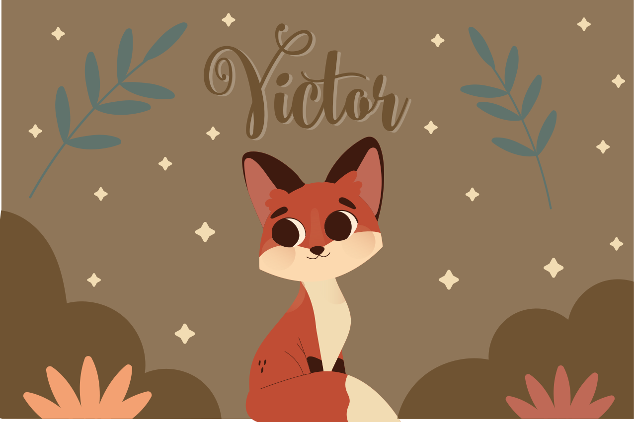 Children placemats cute fox design - TenStickers