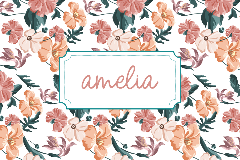 Beautiful pastel flowers pattern placemats - TenStickers