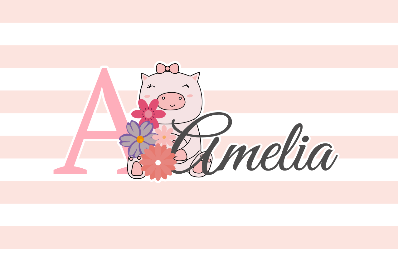 Children placemats cute piggy character - TenStickers