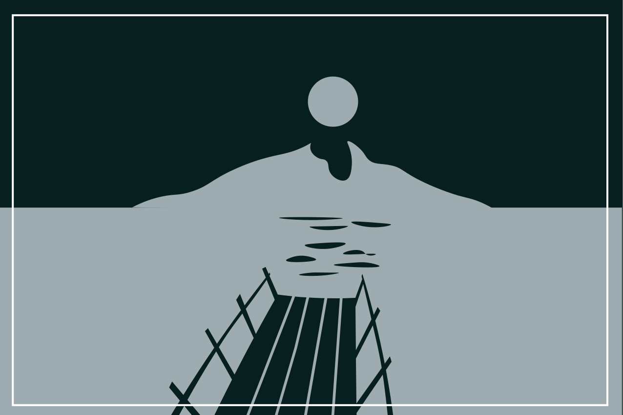 Modern placemats bridge over water design - TenStickers