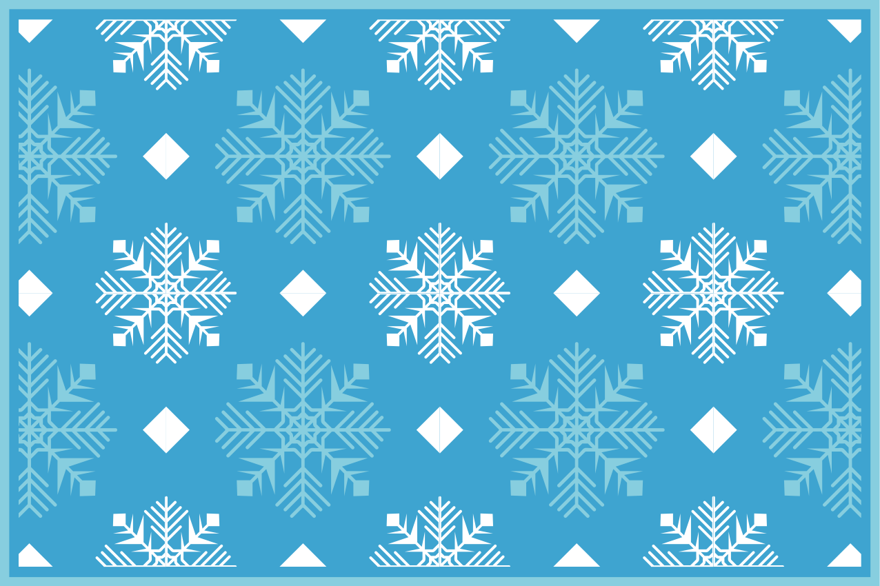 Snowflakes blue tones Christmas placemats - TenStickers