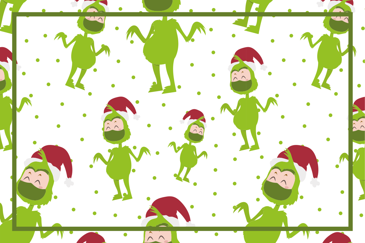 Christmas placemats with joyful grinch characters - TenStickers